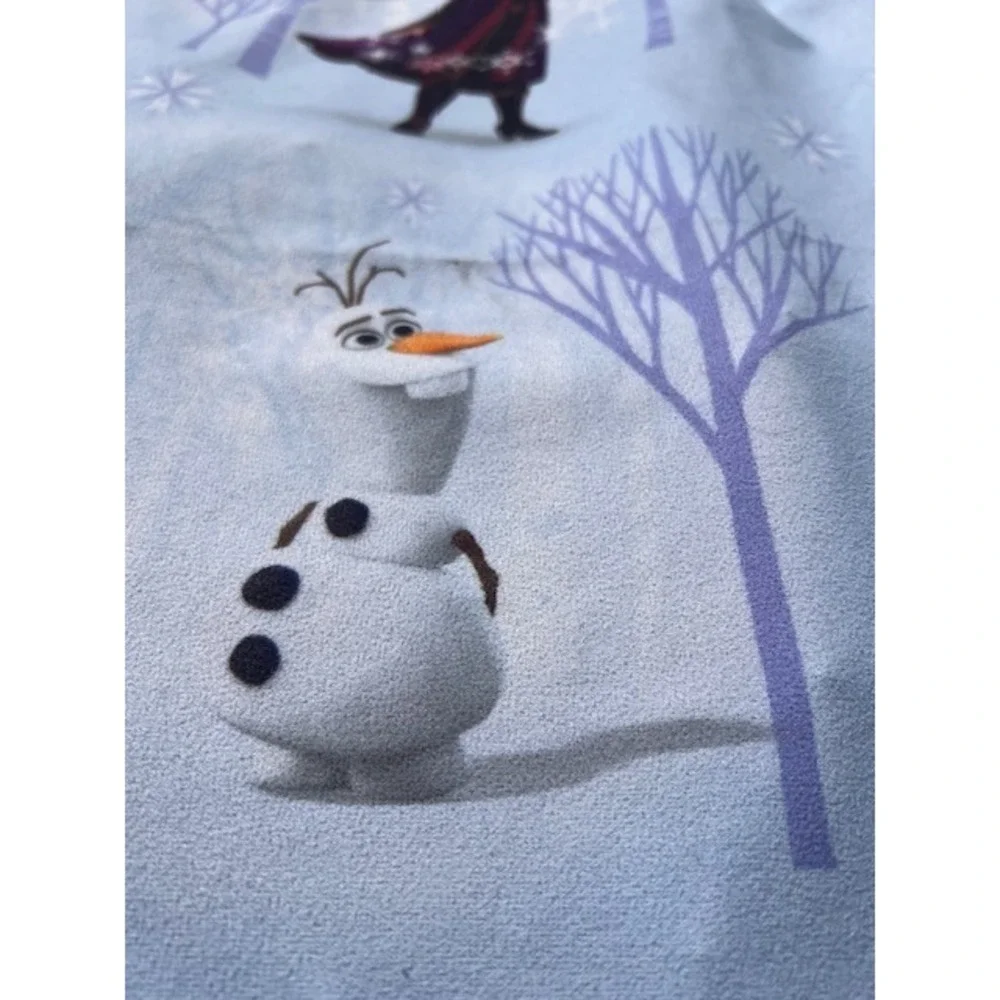 Disney Frozen II Blanket Throw 64x184 Blue EUC Anna Elsa Olaf Winter Forest 2019